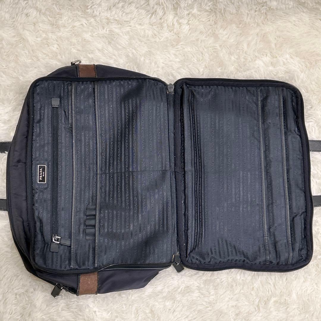 PRADA プラダ ナイロン ビジネスバッグ ブリーフケース ネイビー 三角ロゴ