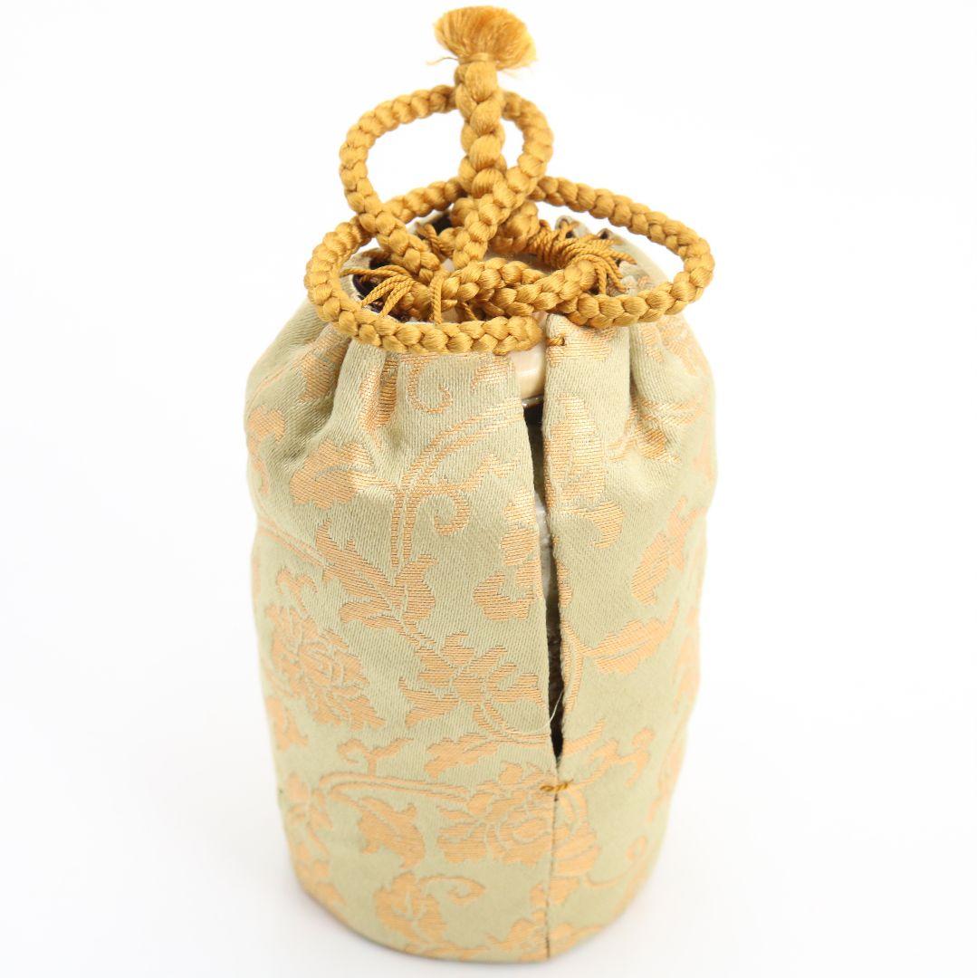 時代 古信楽焼 肩衝 茶入 花唐草文仕覆 茶道具 共箱 V916