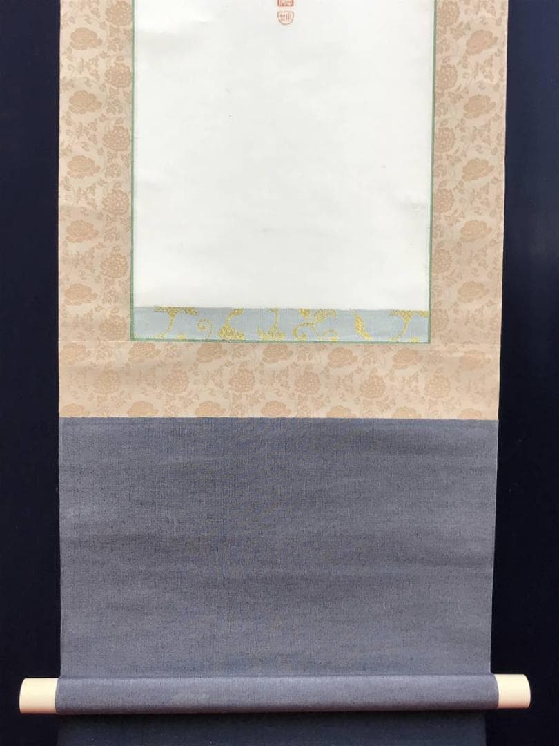 真作/田能村直雙/小竺/柳にセミ図/花鳥図/蝉図/掛軸/名家伝来/AE-240