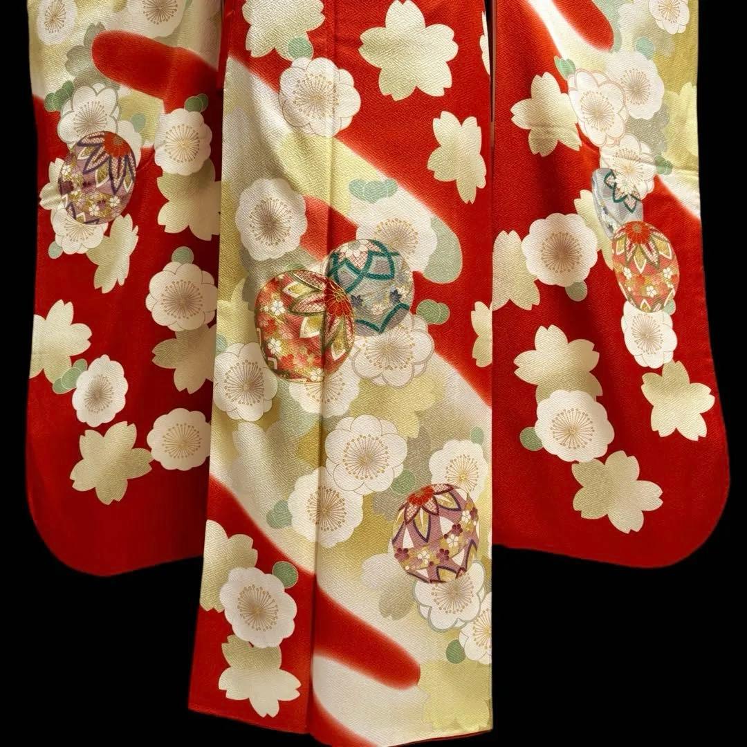 美品 振袖フルセット トールサイズ 160〜170cm 梅・桜・毱・古典柄 裄