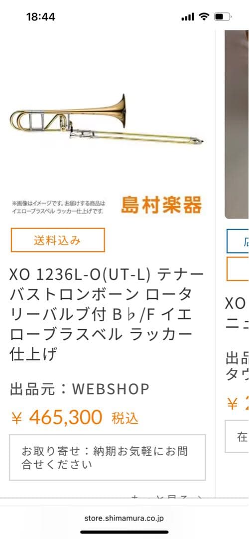 トロンボーンXO T.B.TB UT-L、BACHのマウスピース