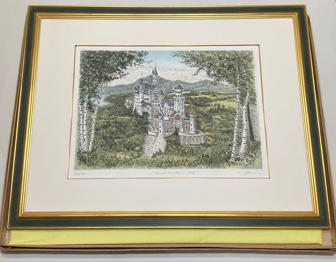 絵画・額縁・版画・織田義郎・新品未使用・ドイツ・城・美術品