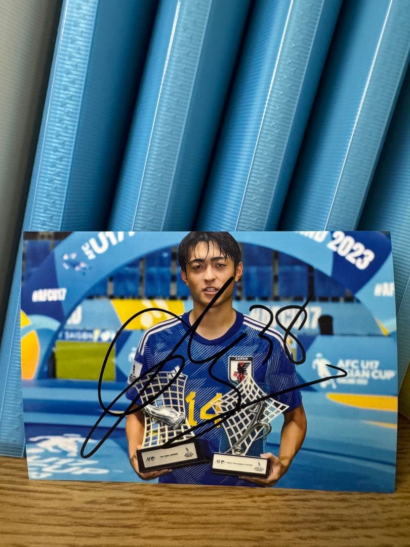 ガンバ大阪 名和田我空 38 直筆サイン入り写真 ④ 神村学園 サッカー