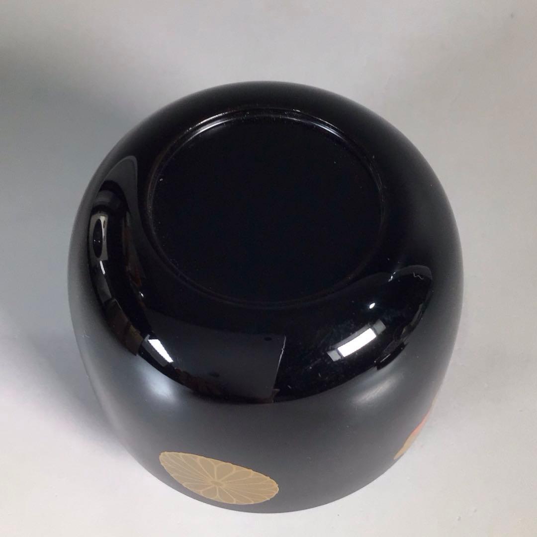 M930 棗 『中川秀甫作』『黒漆塗』『高台寺蒔絵』『中棗』 共箱