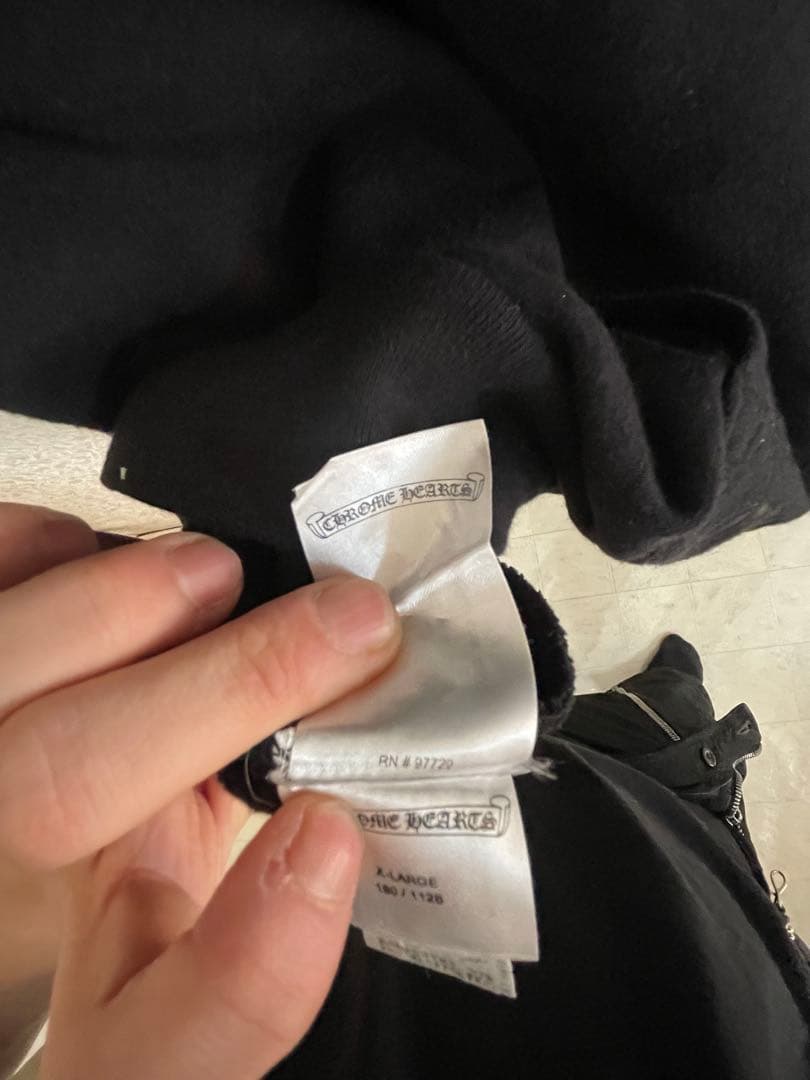 クロムハーツ　ジップアップパーカー　ラベルロゴ