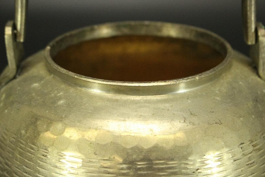 燻銀 銅製 水注 瓶 茶道具(ZE481)