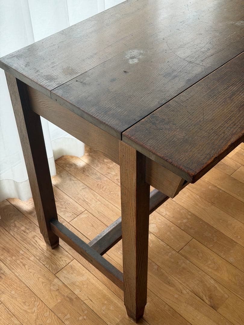 n*t様 アンティークテーブル 棚付き 木製 ブラウン 作業台