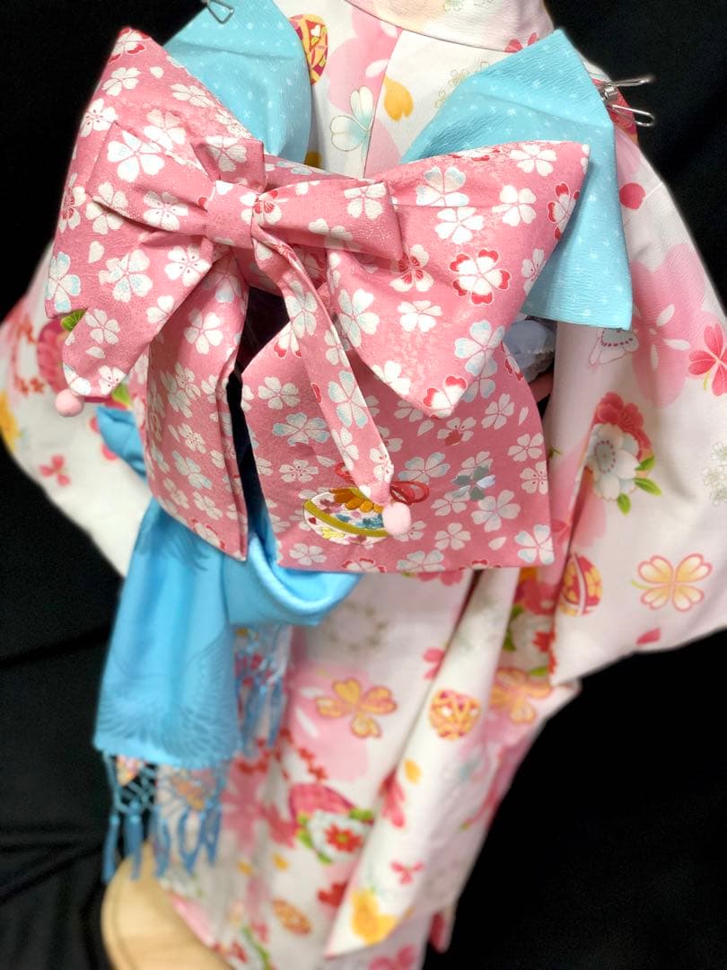 【式部浪漫】七五三　ブランド　7歳　刺繍　着物　作り帯　セット　日本製　女の子