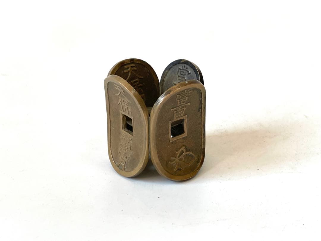 骨董　アンティーク　塩津親次　天保通宝　蓋置　寛永通宝　茶道具　共箱　嘯月堂