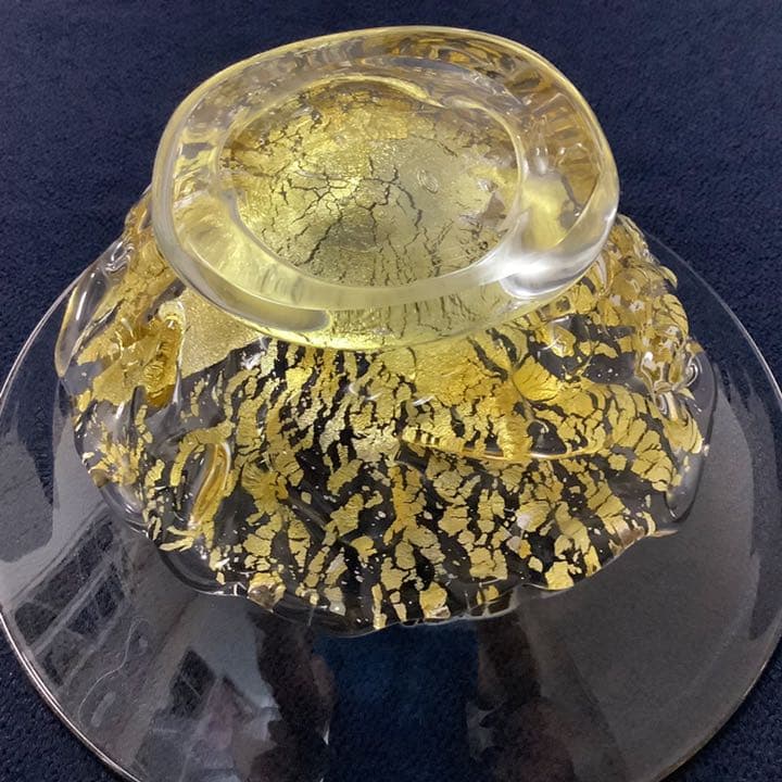 チビ様専用】宙吹ガラス「壱谷 旭 作」金彩 プレート(共箱)