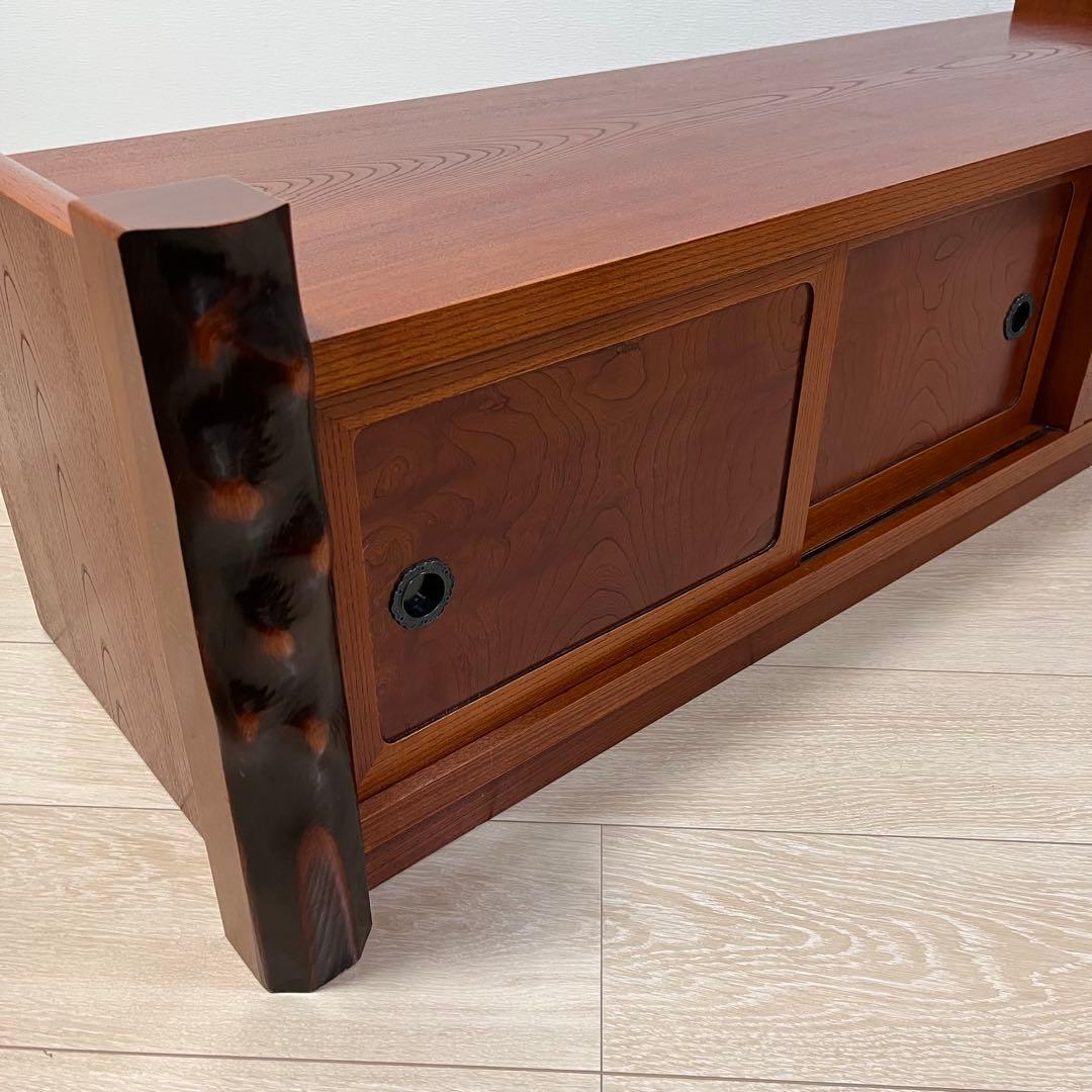 ち05）【からくり隠し箱付き】置床 置き床 茶道具 飾り台 花台 ローボード