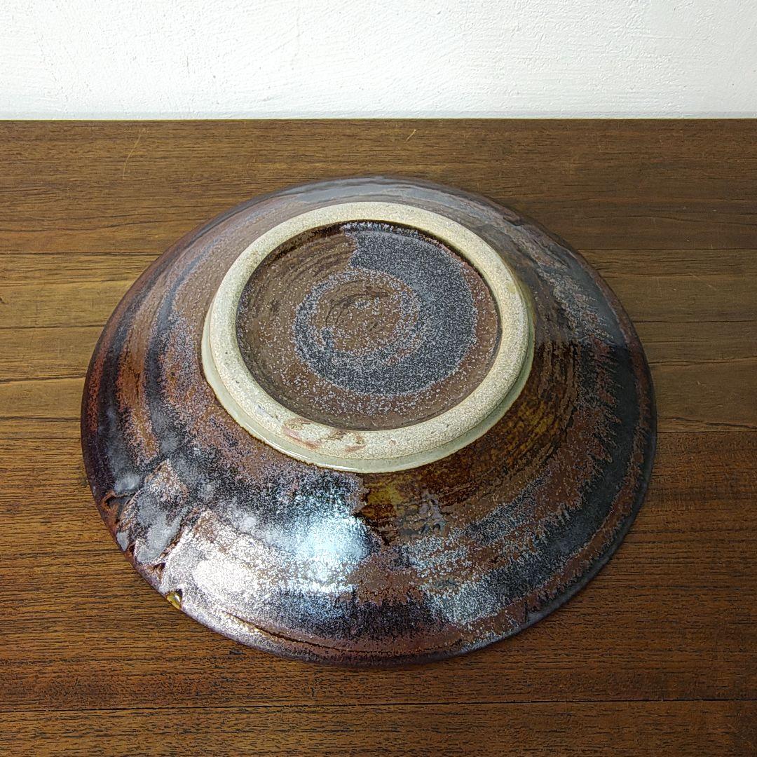 益子焼　民藝　黍文　大皿　作家不詳