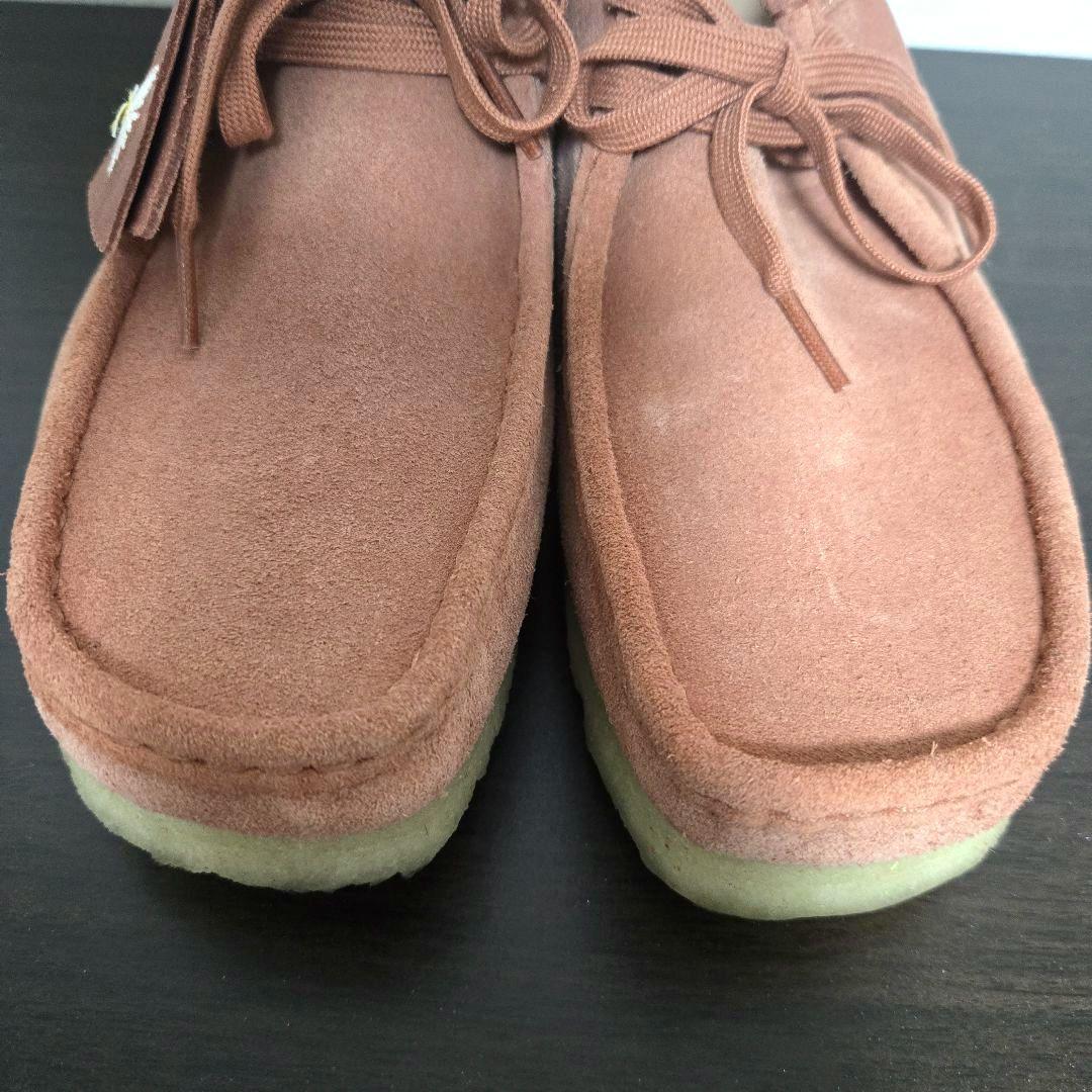 【美品】Clarksピンクスエード モカシンデッキシューズ　クラークスワラビー