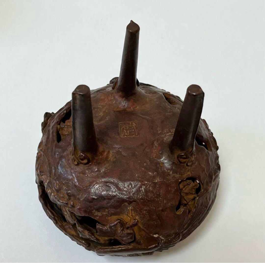 骨董 昭和 ビンテージ レトロ 高岡銅器 透し鳳凰 香炉 縁起物 風水 厄除け