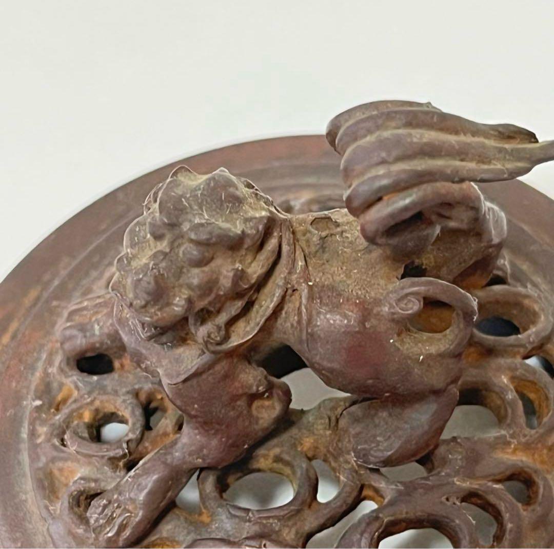 骨董 昭和 ビンテージ レトロ 高岡銅器 透し鳳凰 香炉 縁起物 風水 厄除け