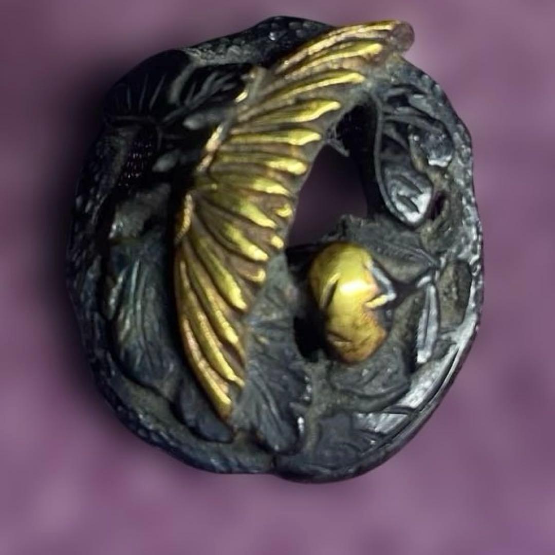 刀装具　2種2個　　武具　　目貫　　江戸時代　骨董　古道具