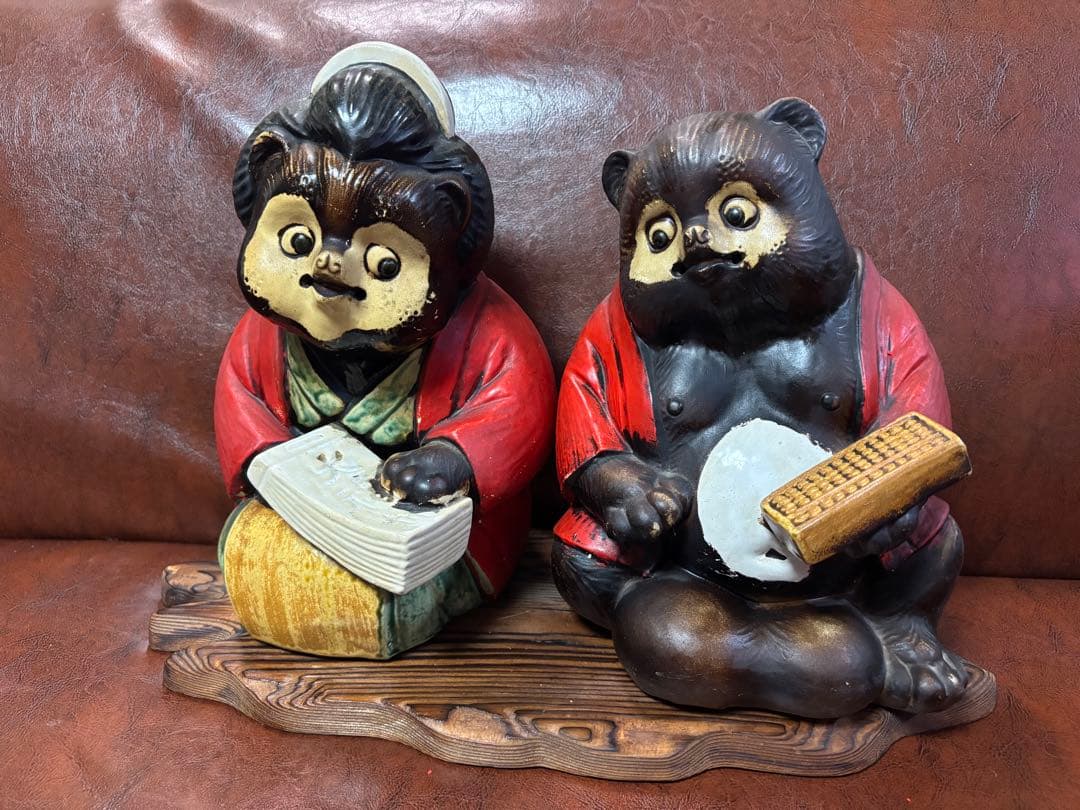 夫婦たぬき置物