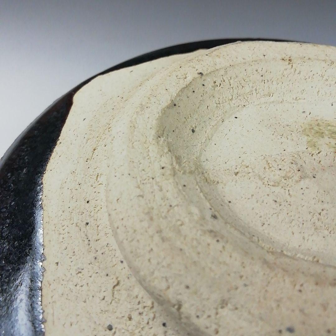 T574 茶碗 『黒織部 茶碗』『白倉窯 伊村彰介』 共箱 抹茶碗 茶道具