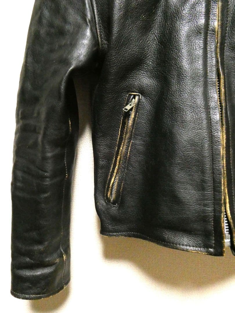ヴィンテージ！USED加工！ライナー付き完品！短丈シングルレザー