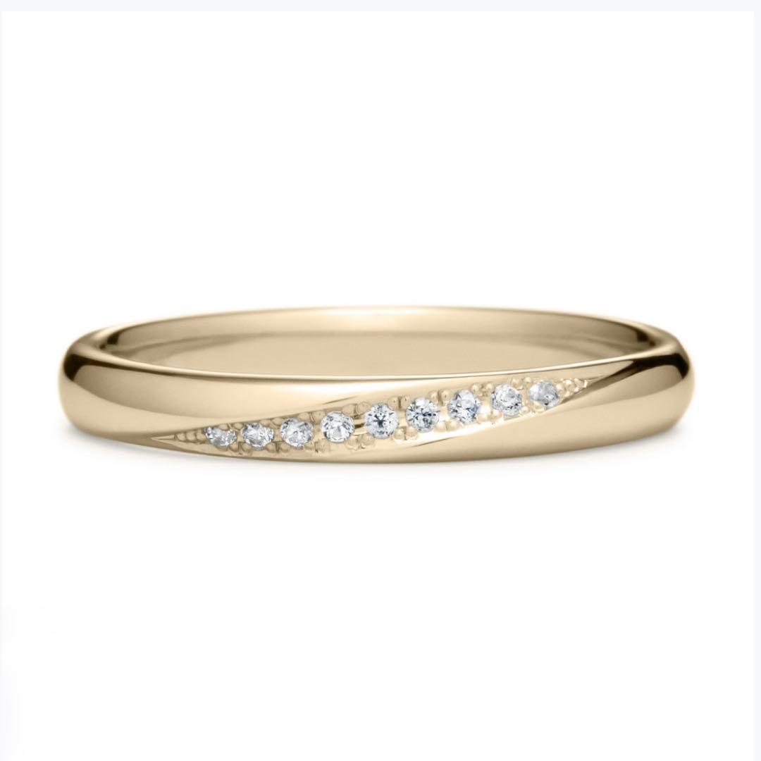 K18シャンパンゴールド ダイヤモンドリング #12.5