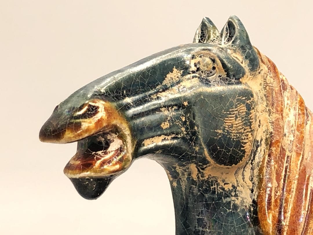 倣古三彩馬俑 】 経世紀骨董 中華古玩