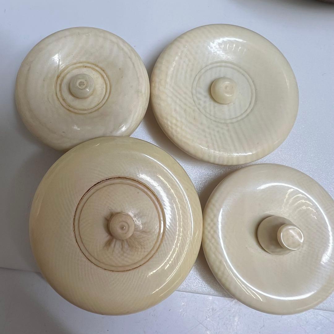 ☆茶3 茶入 極上蓋 4点セット h9.5/9/8/6.5cm 東K7-1220 - 工芸品