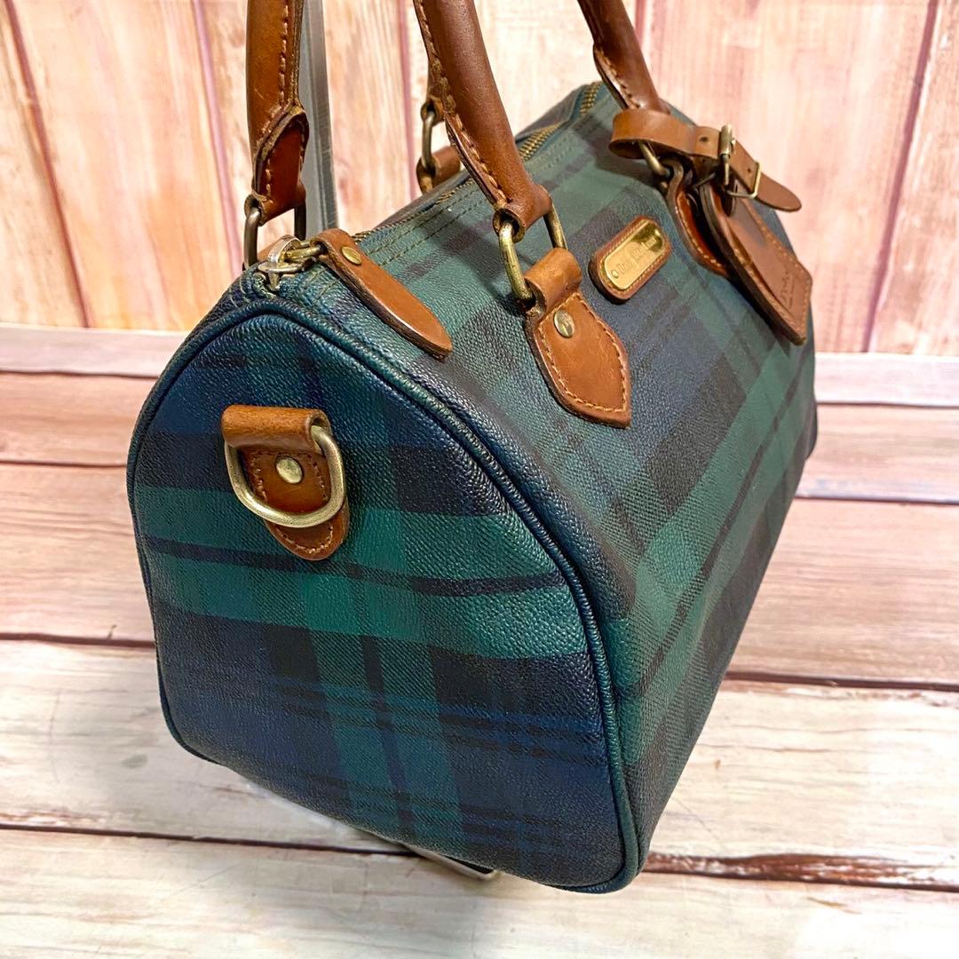 ポロラルフローレン　ハンドバッグ　ミニボストンバッグ　手提げ　チェック柄