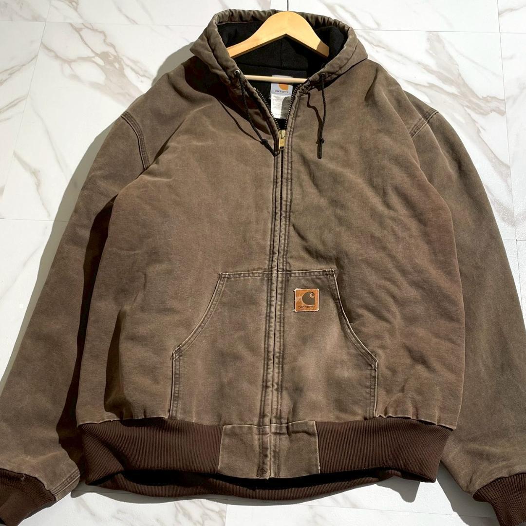 希少　カーハート　アクティブジャケット　J68CHT　ダックキャンバス　茶色 希少 カーハートアクティブジャケット J68CHT ダックキャンバス 茶色