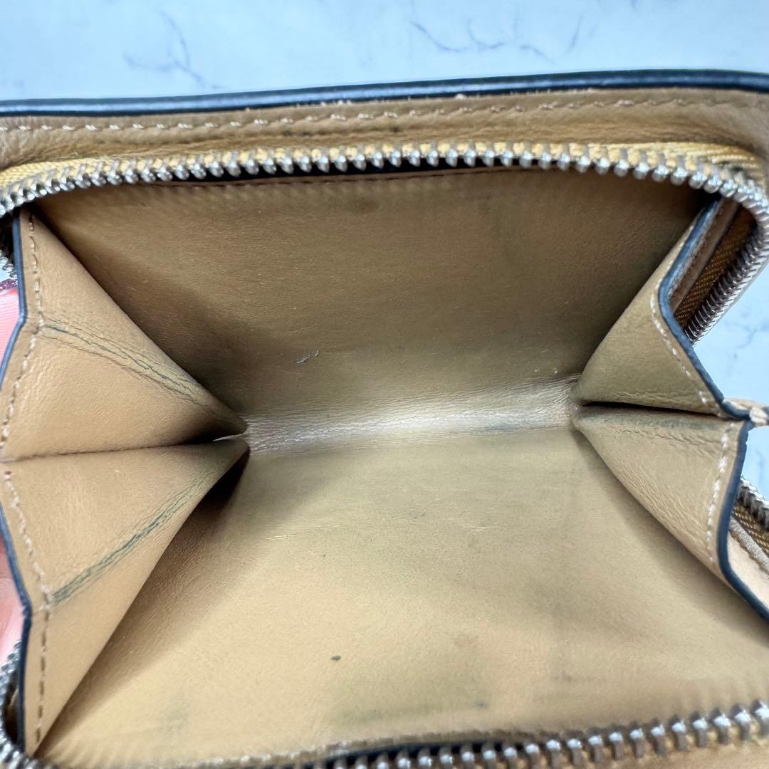 ロエベ LOEWE コンパクトジップウォレット 二つ折り財布 コンパクト グレー