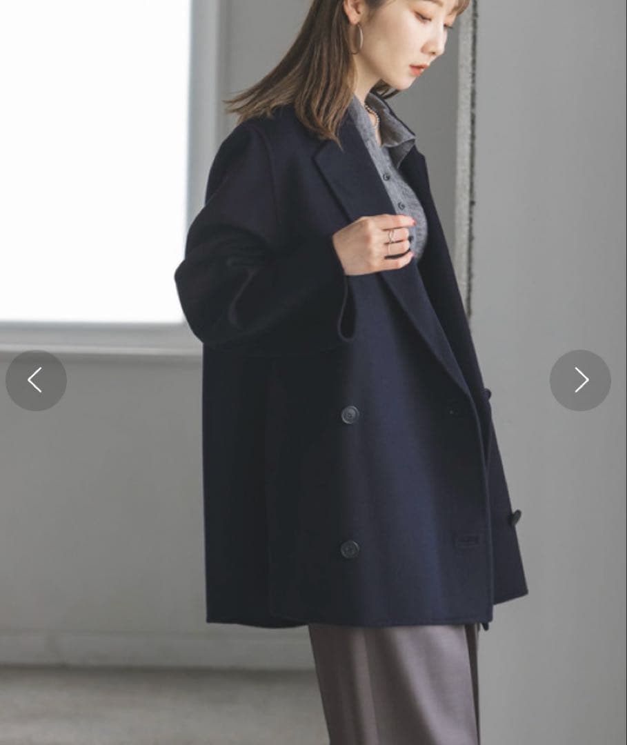 noble Super160sチェスターミドルコート ネイビー noble Super160sチェスターミドルコート ネイビー Noble（ノーブル）の