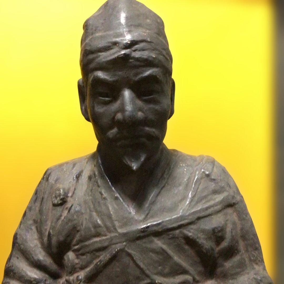 彫刻座像 楠木正成 作家物 武将 武士 武者 置物 希少 彫刻座像 楠木