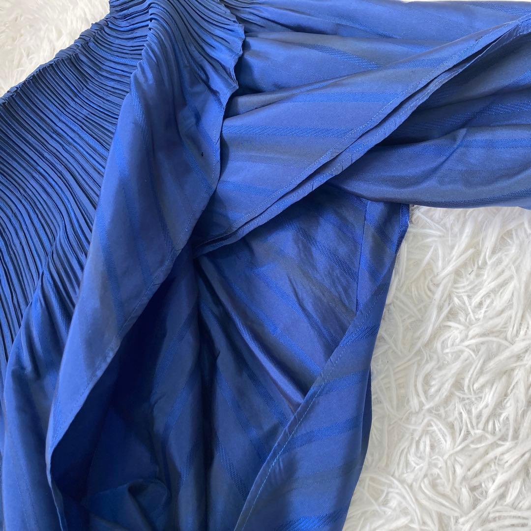 ISSEY MIYAKE サルエルパンツ ブルー 2 上品 プリーツ オシャレ