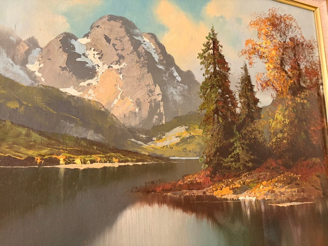 油彩 F10号 リアリズム 写実絵画 アンティーク サイン有り