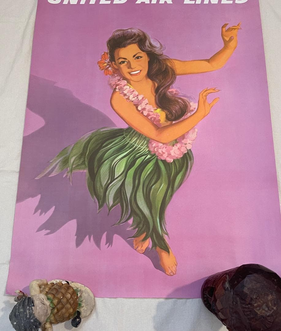 1950s/60s ビンテージ United Airline 　ポスター