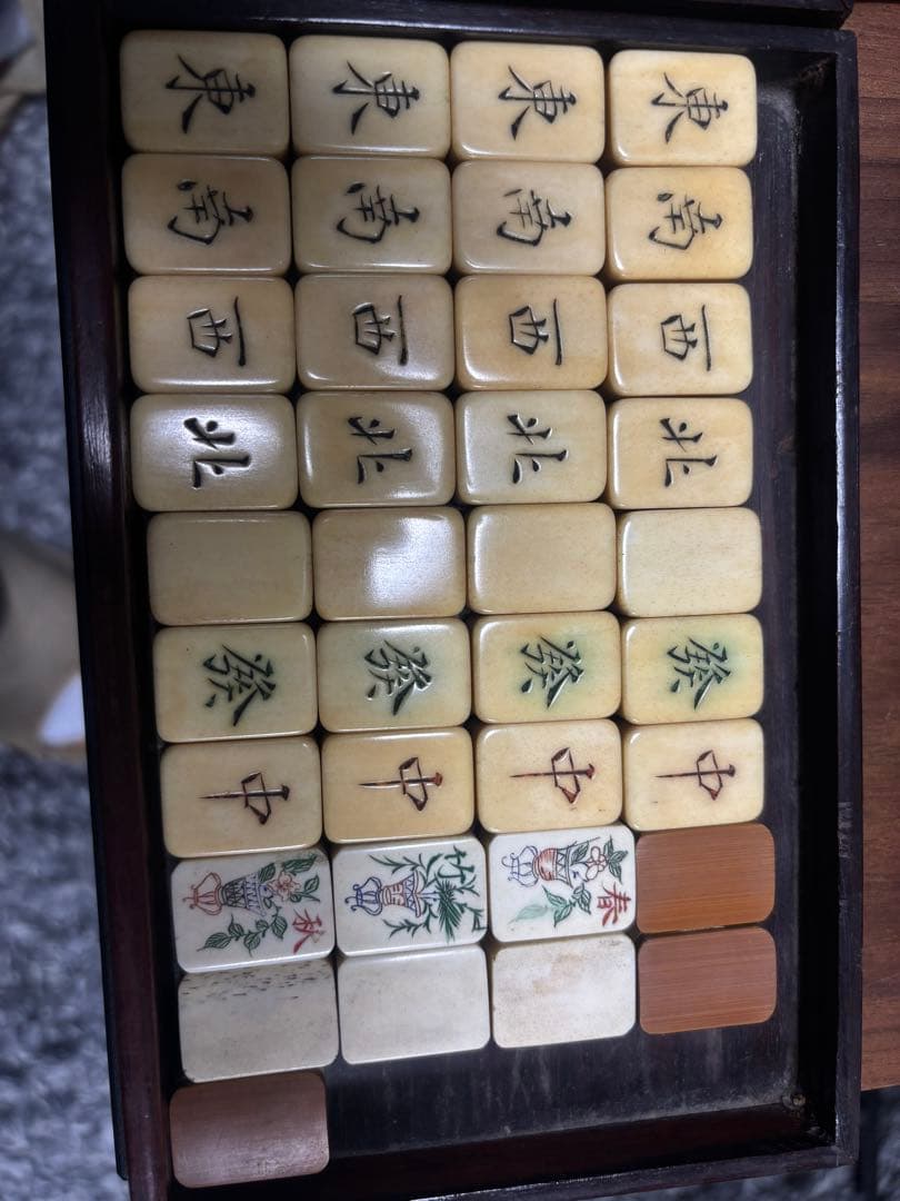 本場中国製80年前の上質な鹿の骨材と竹材の