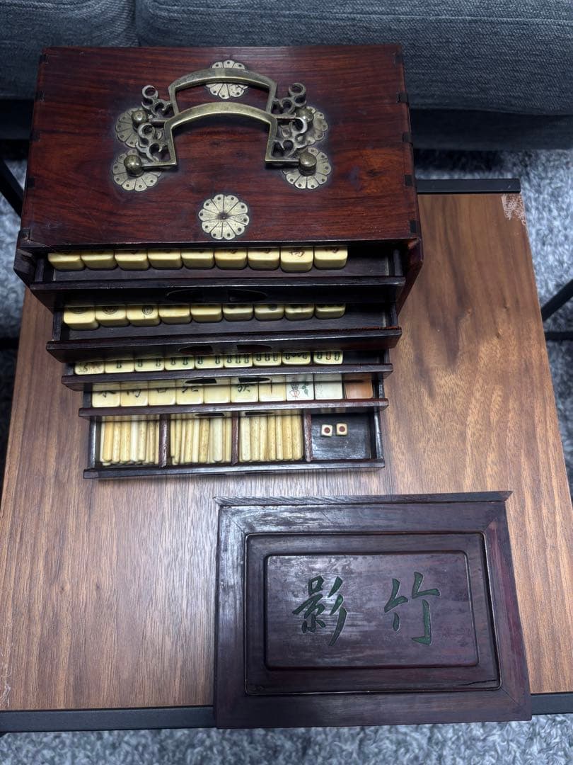 本場中国製80年前の上質な鹿の骨材と竹材の