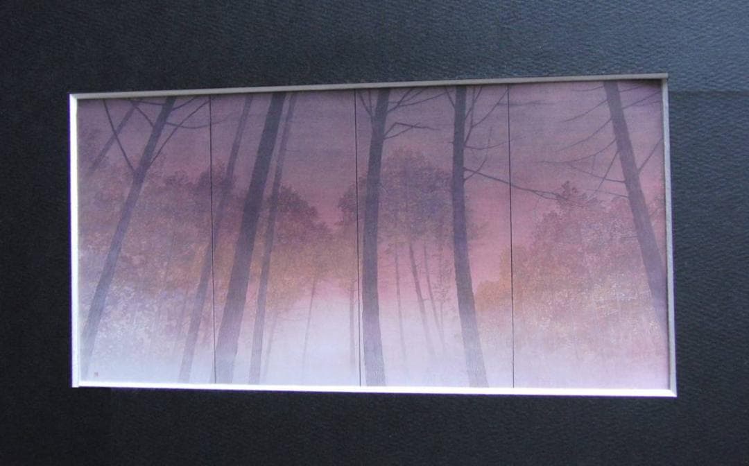 手塚雄二、【夕霧】、希少な額装用画集より、新品額装付