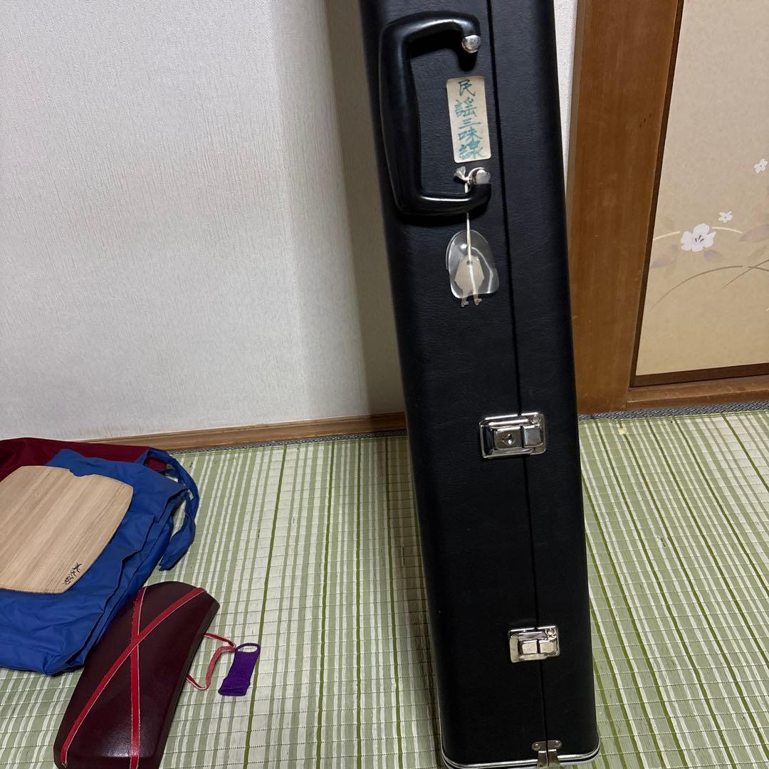 三味線 東さわり 和楽器 バチ 撥 弦 駒 ハードケース 民謡 べっこう風