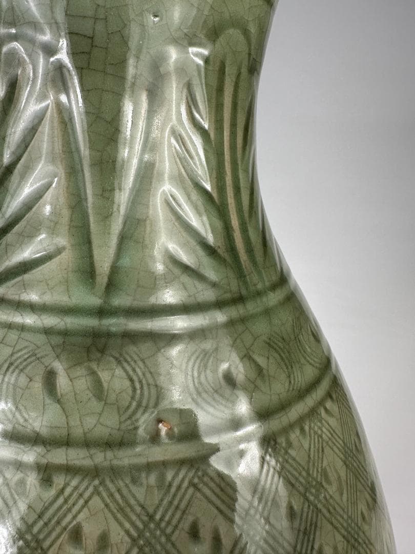 中国美術 龍泉窯 天龍寺 青磁 七官 花瓶 花器 時代 古物 唐物 明