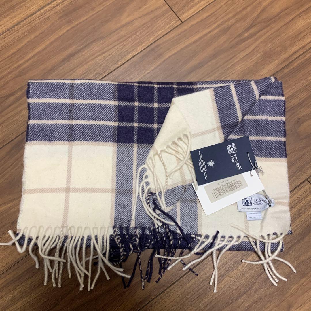 タグ付き❗️中判Johnstons of Elgin チェック柄 カシミヤマフラー Johnstons of Elgin 100% カシミヤ マフラー チェック柄 【公式通販】
