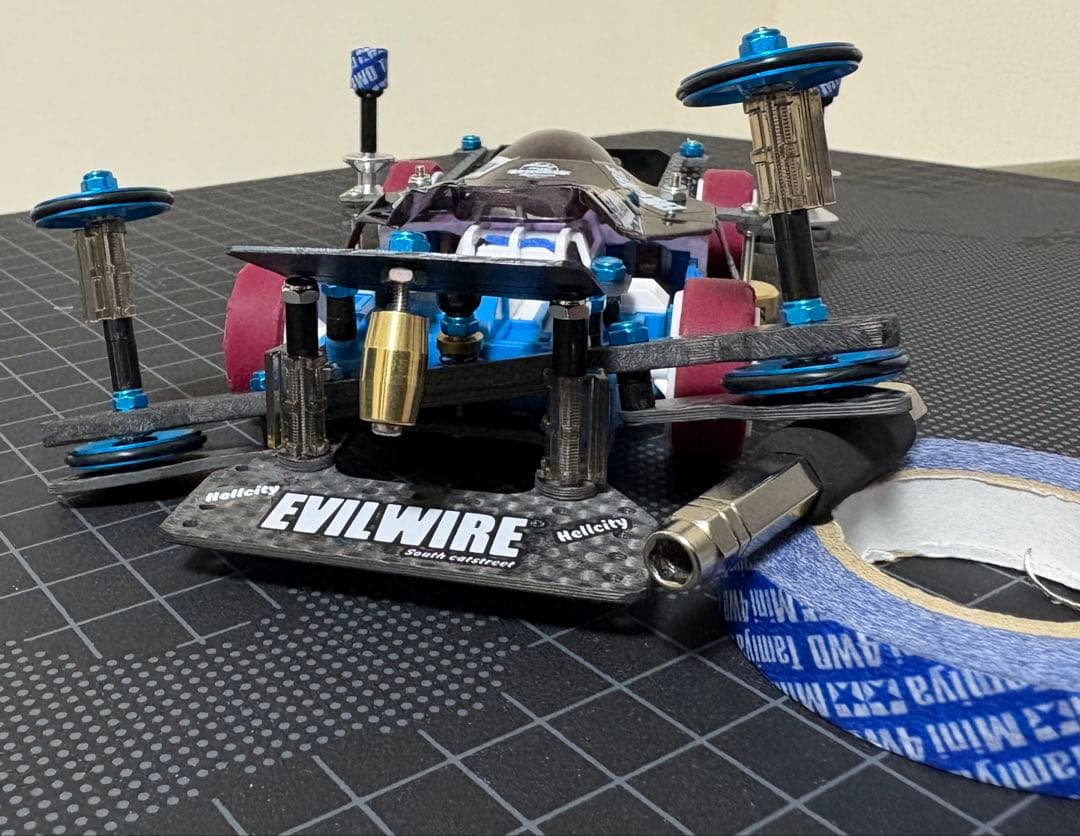 ミニ四駆　完成品　サンダーショット　MS フレキ　青