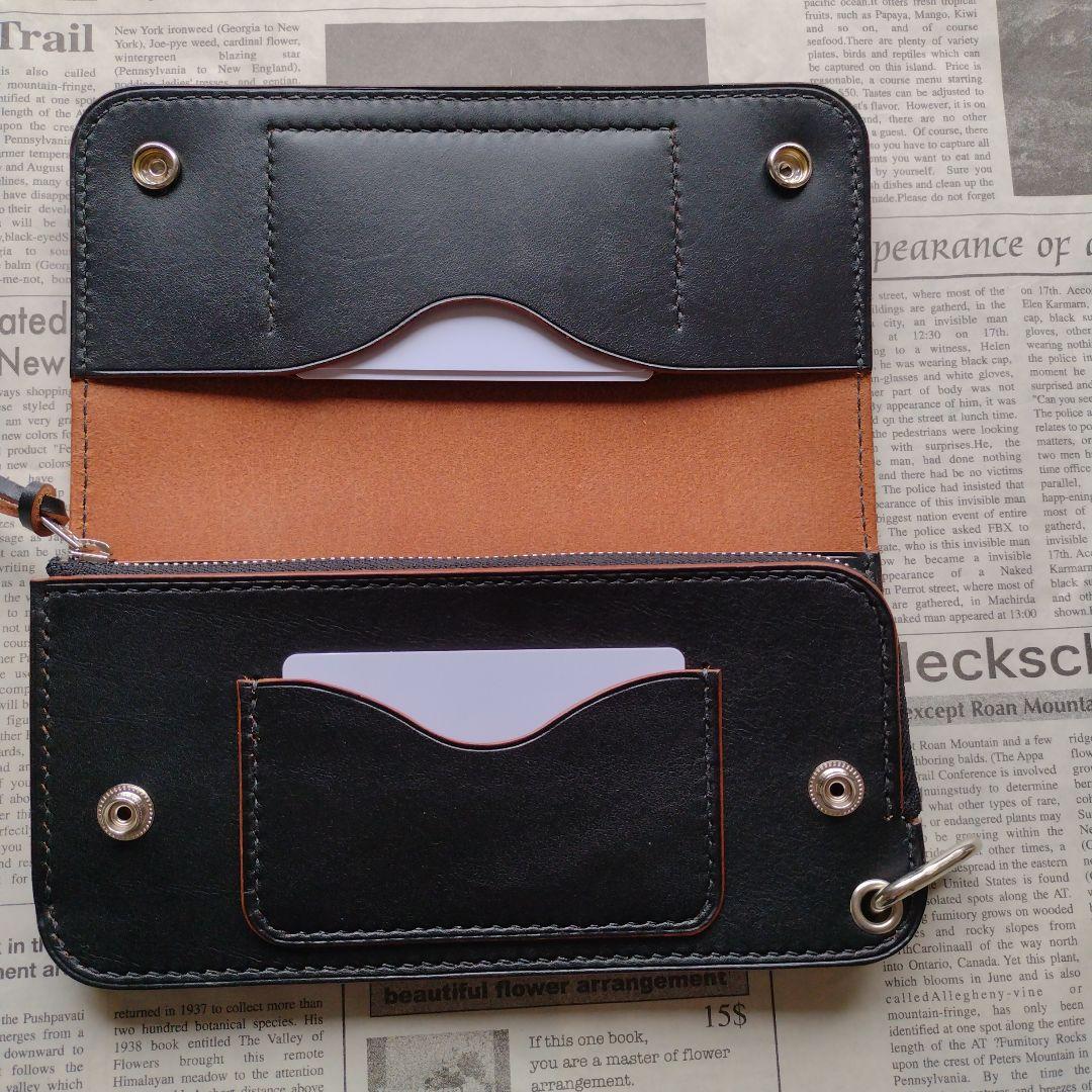 茶芯　2.5層　ロングトラッカー　ウォレット　栃木レザー