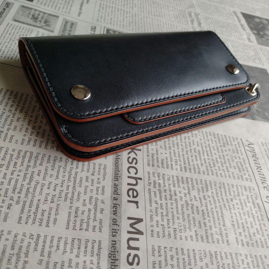 茶芯　2.5層　ロングトラッカー　ウォレット　栃木レザー