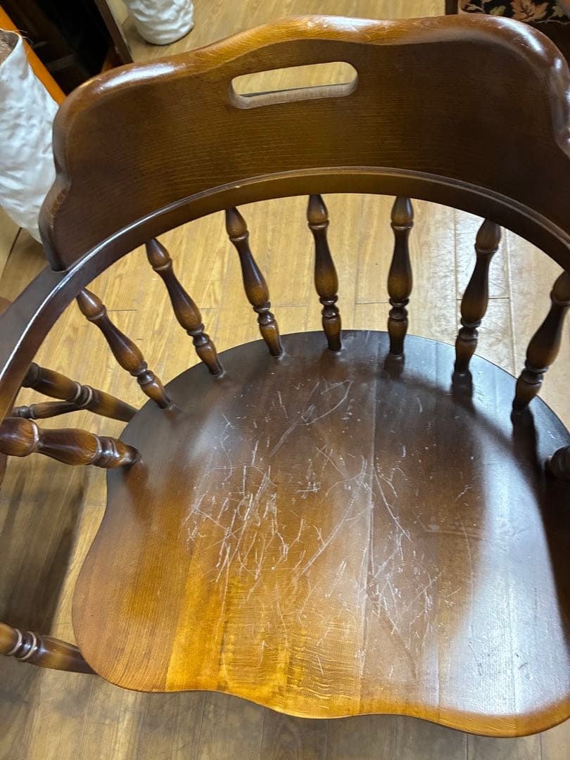 管366☆飛騨産業☆キツツキマーク☆高穂☆ダイニングテーブル/アームチェアー4脚