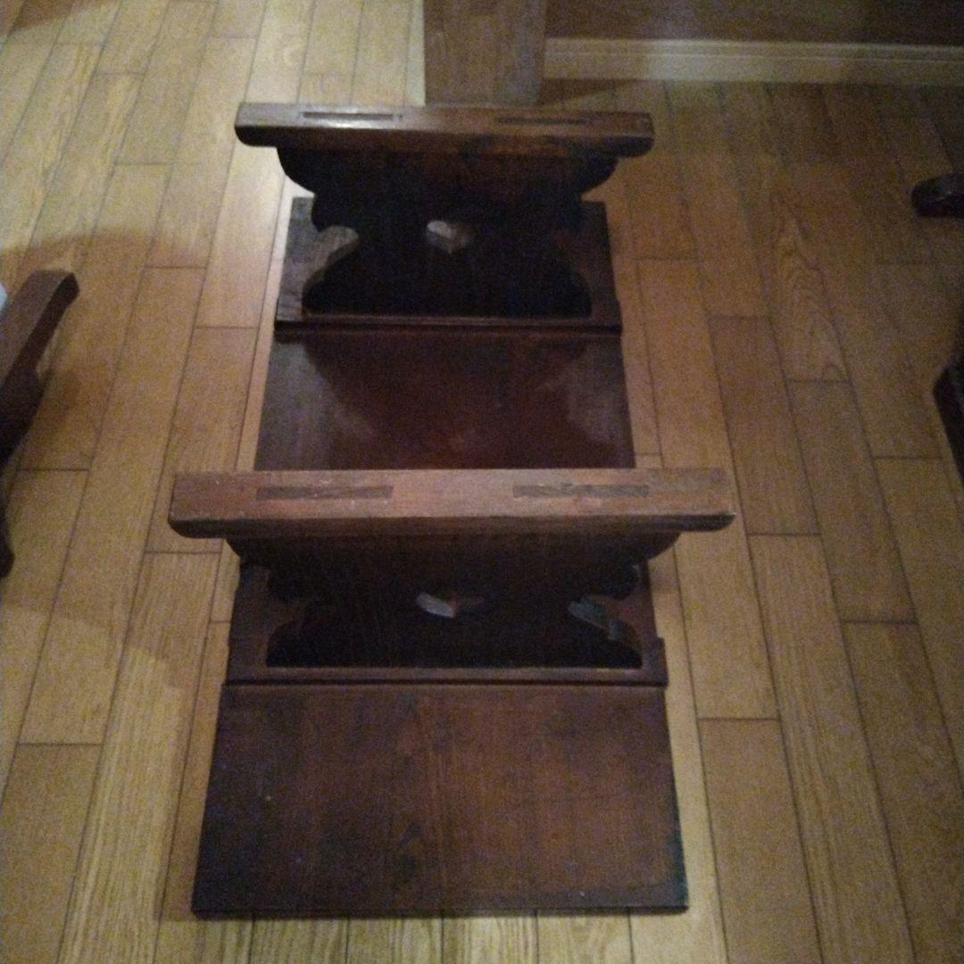 寺子屋机 総欅造り 玉杢 江戸時代 象嵌あり