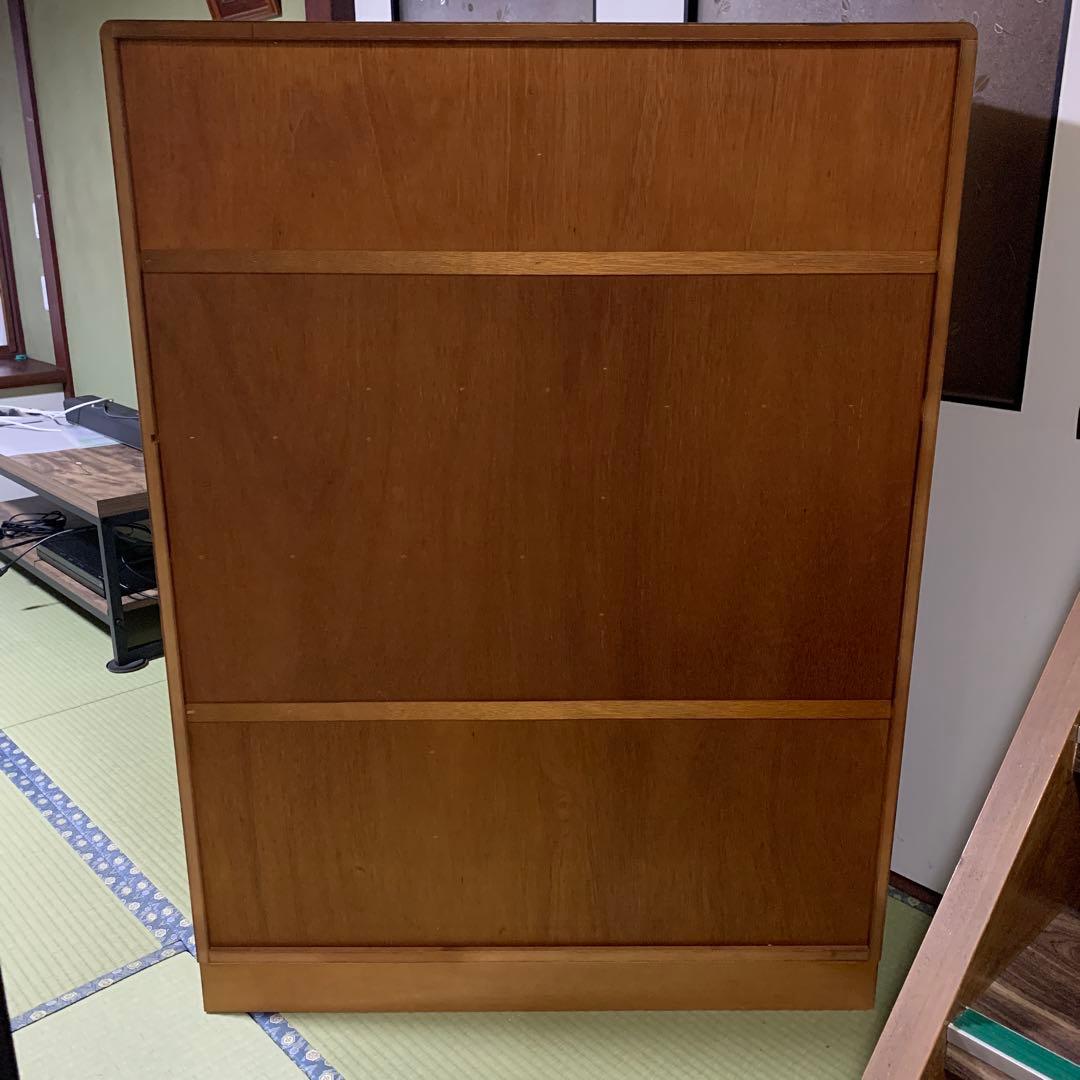 茶箪笥 和風収納棚 ガラス扉付き アンティーク風 高さ約120㎝