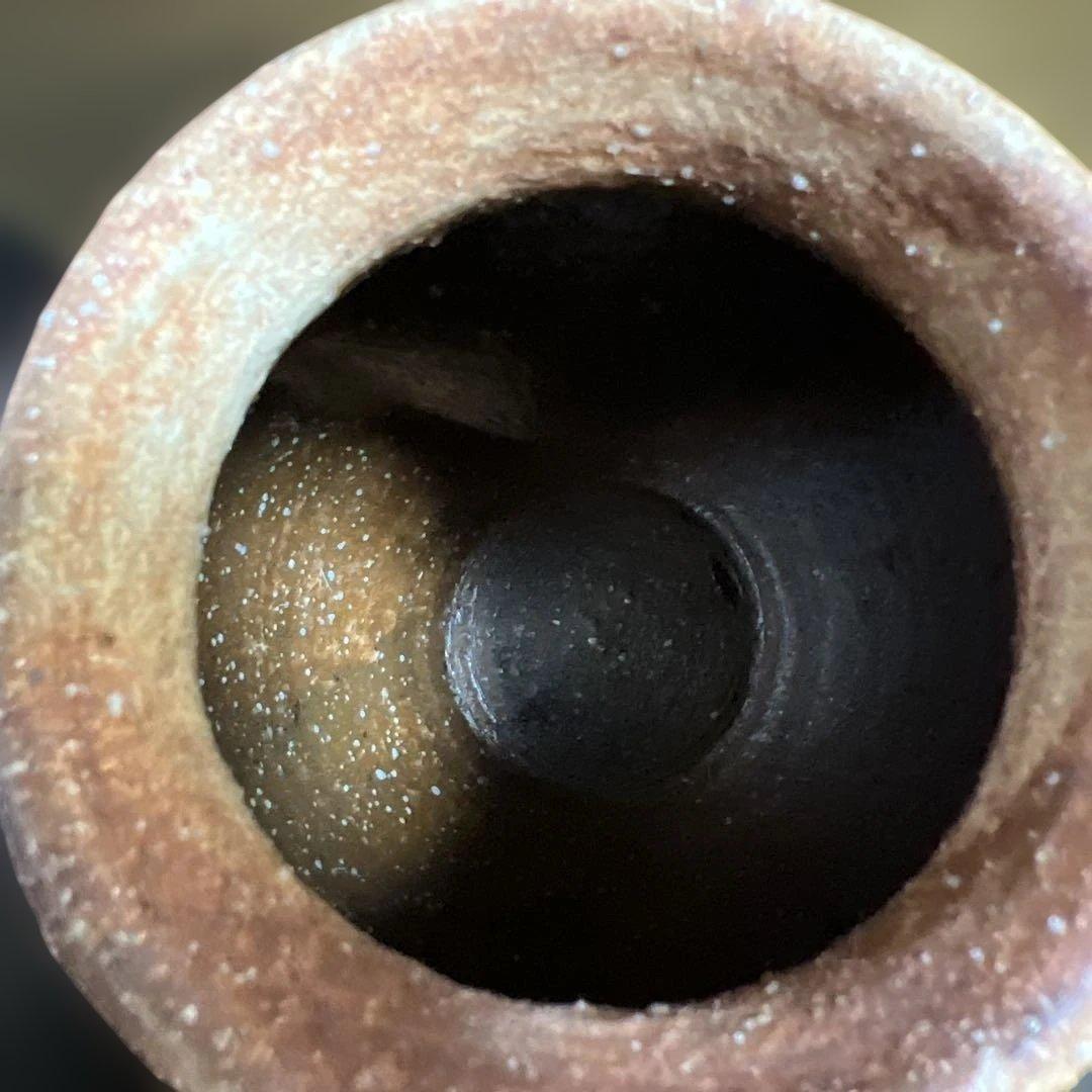 【共箱・説明文付き】信楽焼 花入 仙山窯 素朴で力強い風景の装飾 高さ22.5