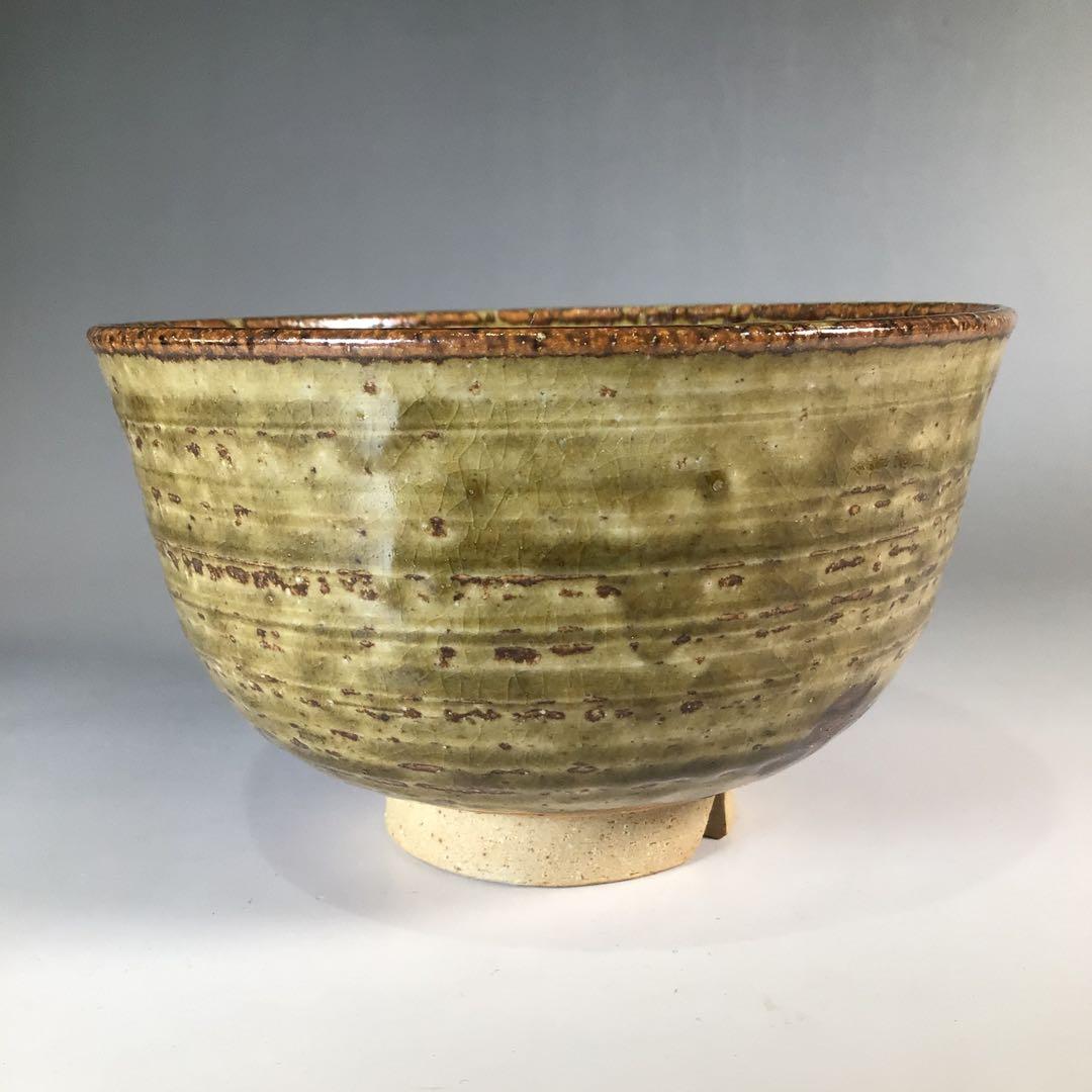 Ｐ５　茶碗　『赤膚焼』『大塩昭山造』『西大寺　松本実道　箱書』　共箱　茶道具