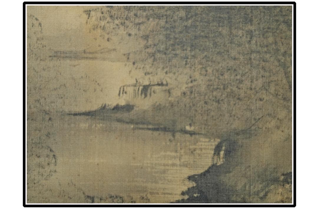 時代の掛軸　風景　肉筆保証　蔵整理不用品処理　中国美术品 X1093C16-9