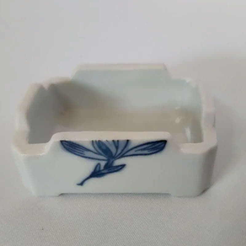 煎茶道 染付 巾合 平安白鳳作 茶巾入 蘭